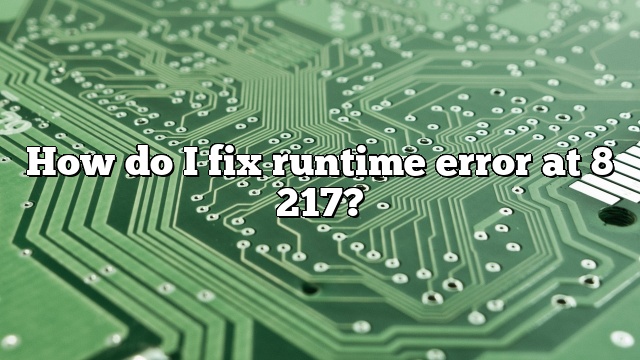 How do I fix runtime error at 8 217?