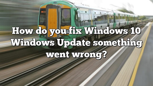 How do you fix Windows 10 Windows Update something went wrong?