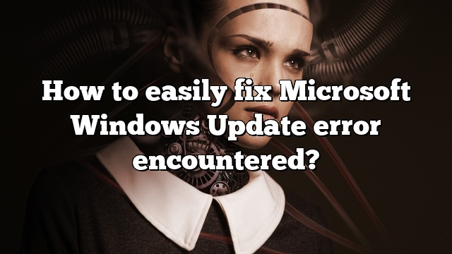 How to easily fix Microsoft Windows Update error encountered?