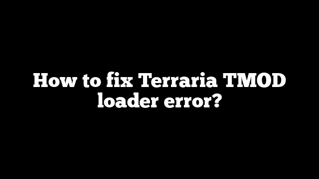 How to fix Terraria TMOD loader error?