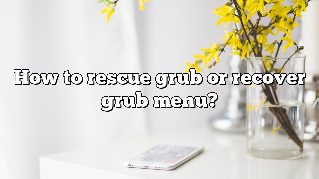 How to rescue grub or recover grub menu?