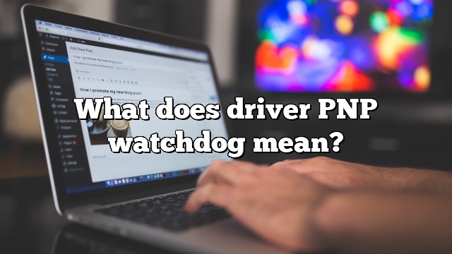 What does driver PNP watchdog mean?