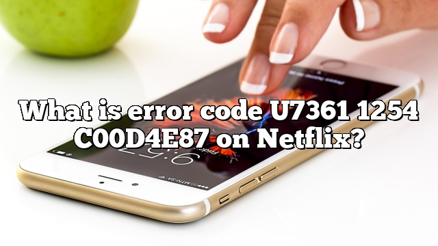 What is error code U7361 1254 C00D4E87 on Netflix?